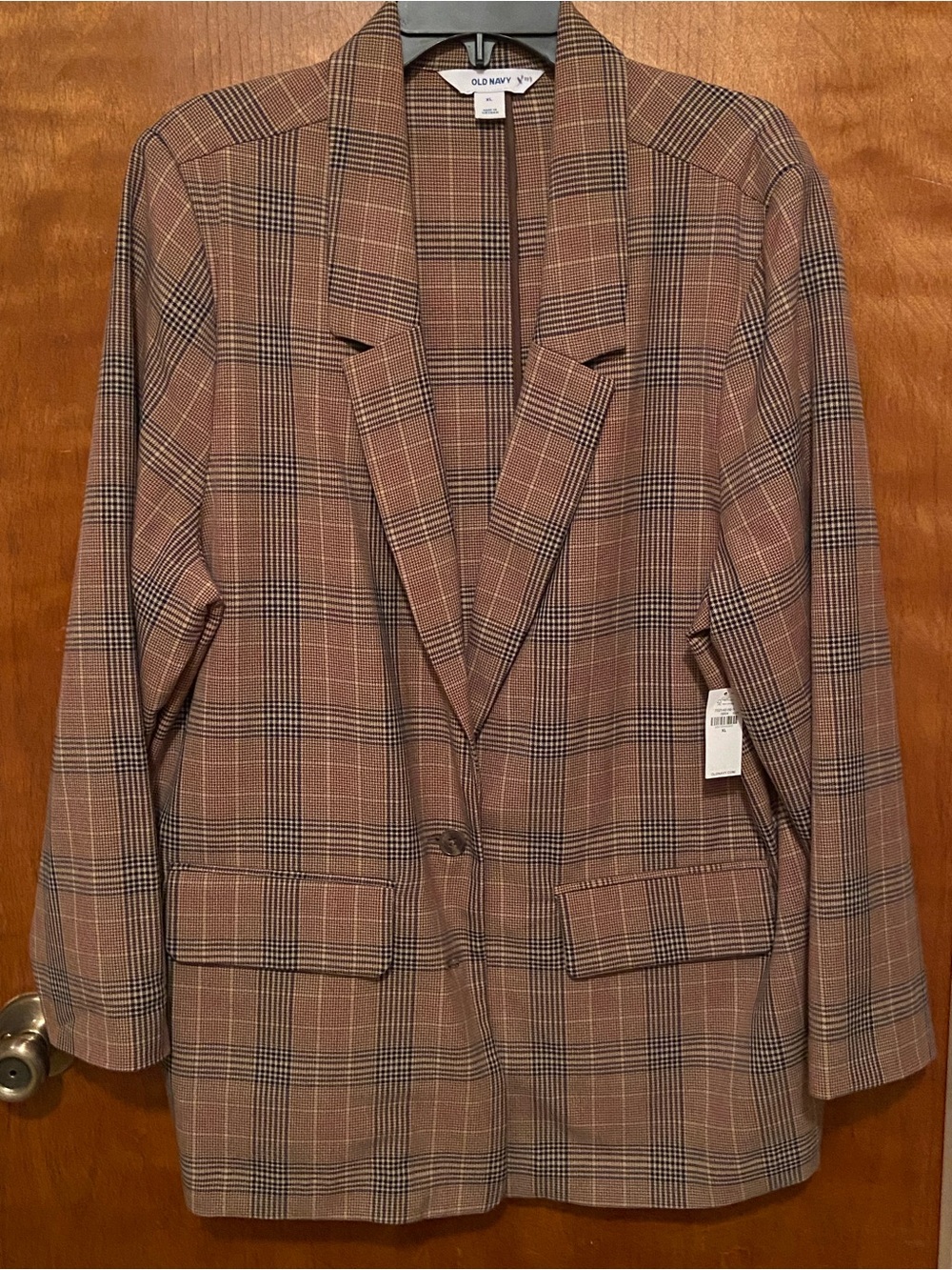 NWT Old Navy Brown and Black Plaid Jacket